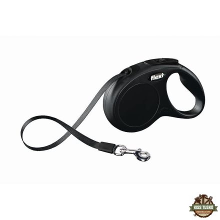 Flexi New Classic szalagos automata póráz M 5m 25kg-ig fekete