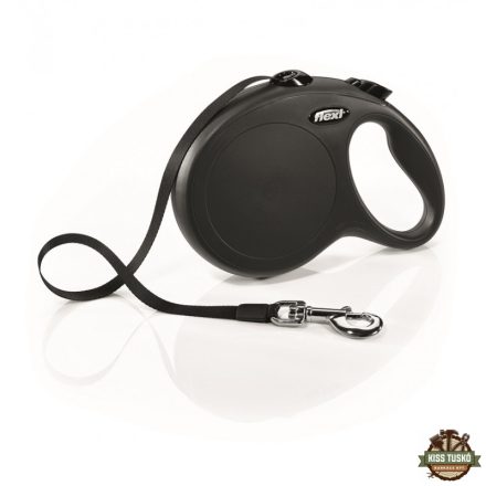 Flexi New Classic szalagos automata póráz 8M 50kg-ig, fekete