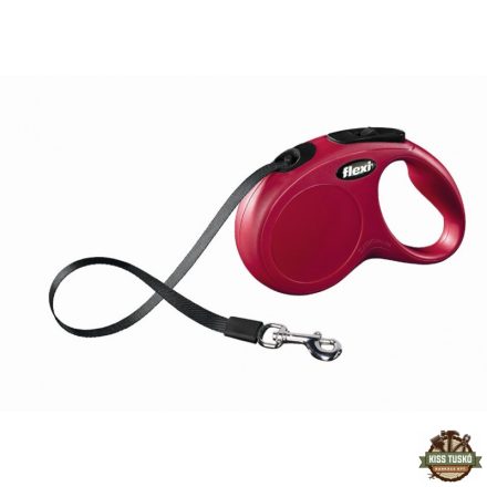Flexi New Classic szalagos automata póráz L 5m 50kg-ig piros