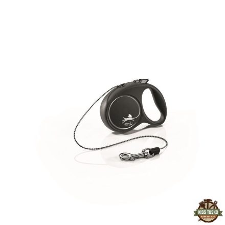 Flexi Black Design zsinóros automata póráz XS 3m 8kg-ig fekete