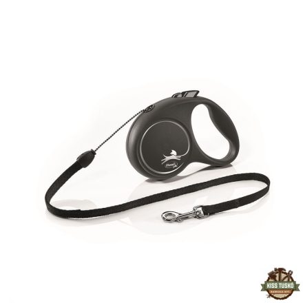 Flexi Black Design zsinóros automata póráz S 5m 12kg-ig ezüst