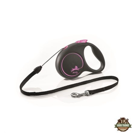Flexi Black Design zsinóros automata póráz S 5m 12kg-ig pink