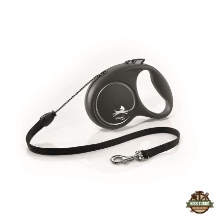 Flexi Black Design zsinóros automata póráz M 5m 20kg-ig ezüst