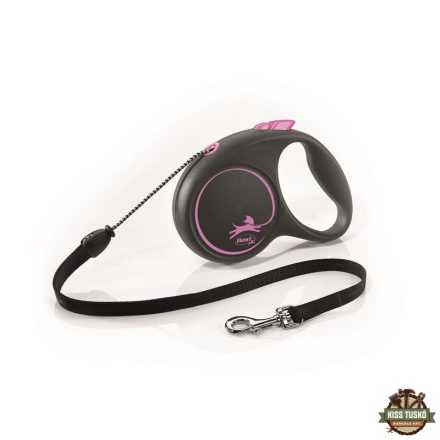 Flexi Black Design zsinóros automata póráz M 5m 20kg-ig pink