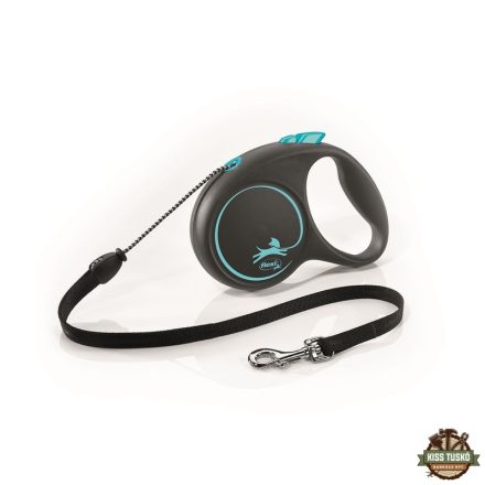 Flexi Black Design zsinóros automata póráz M 5m 20kg-ig kék