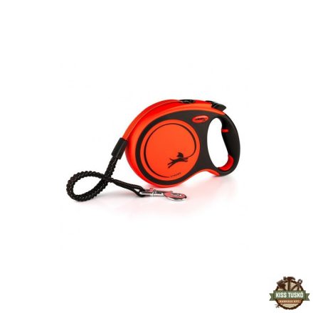 Flexi Xtreme szalagos automata póráz L 8m, narancs/fekete 55kg-ig