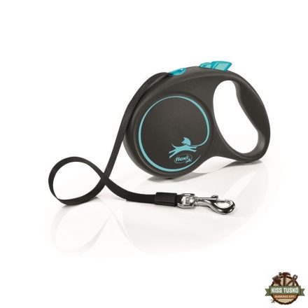 Flexi Black Design szalagos automata póráz L 5m 50kg-ig kék