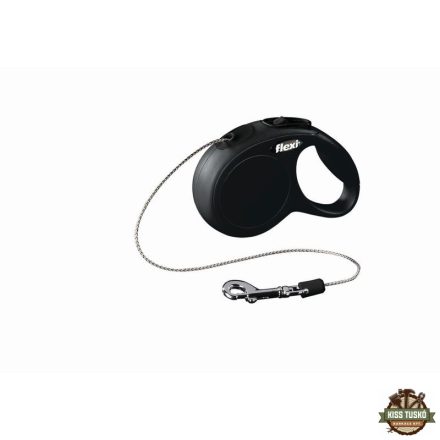 Flexi New Classic zsinóros automata póráz XS 3m 8kg-ig fekete