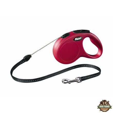 Flexi New Classic zsinóros automata póráz S 5m 12kg-ig piros