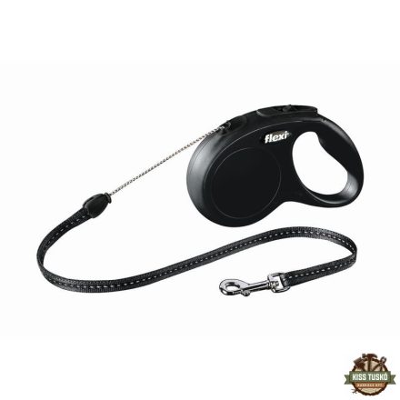 Flexi New Classic zsinóros automata póráz S 5m 12kg-ig fekete