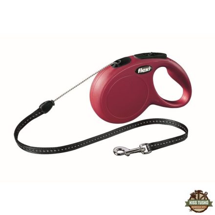 Flexi New Classic zsinóros automata póráz M 5m 20kg-ig piros