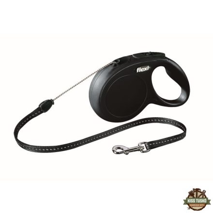 Flexi New Classic zsinóros automata póráz M 5m 20kg-ig fekete