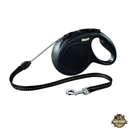 Flexi New Classic zsinóros automata póráz M 8m 20kg-ig fekete
