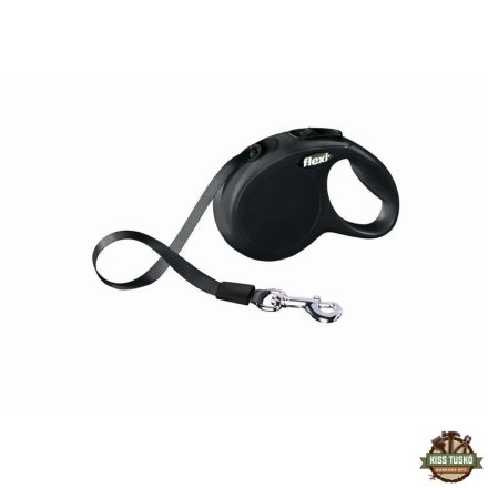 Flexi New Classic szalagos automata póráz XS 3m 12kg-ig fekete