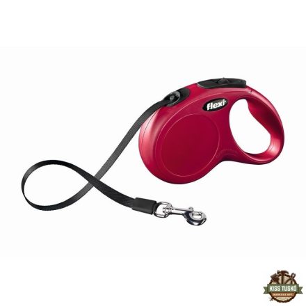 Flexi New Classic szalagos automata póráz S 5m 15kg-ig piros