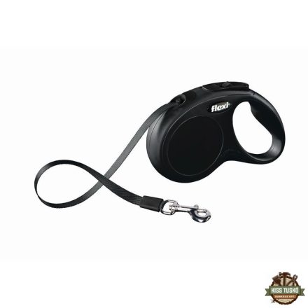 Flexi New Classic szalagos automata póráz S 5m 15kg-ig fekete