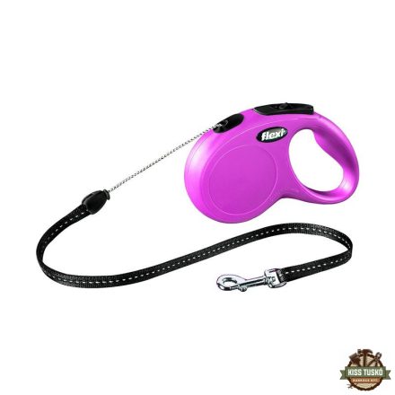 Flexi New Classic zsinóros automata póráz S 5m 12kg-ig pink