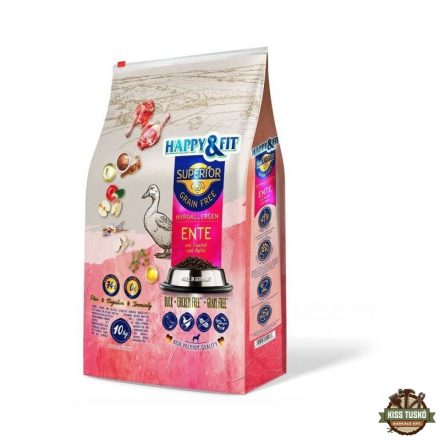 Happy&Fit Superior Hipoallergén Kacsa, halolajjal és almával 10kg