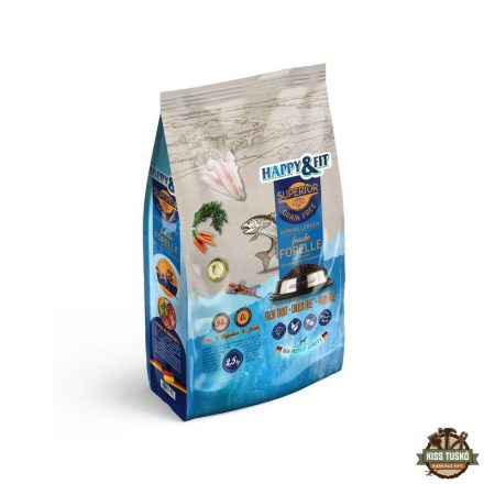 Happy&Fit Superior Hipoallergén Pisztráng, halolajjal, glükozaminnal és kondroitinnel 2,5kg