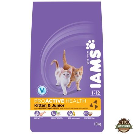 Iams Cat Kitten & Junior Chicken macskatáp 10kg
