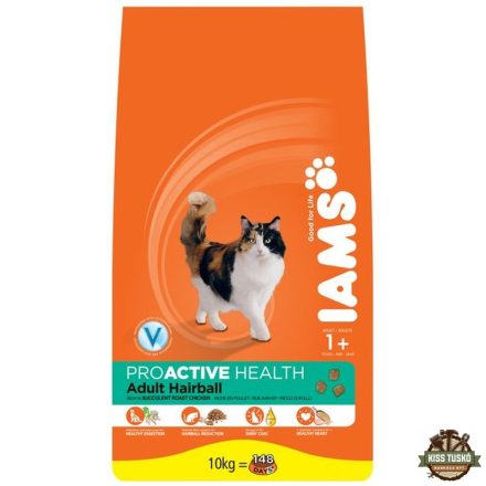 Iams Cat Adult Hairball Chicken macskatáp 10kg