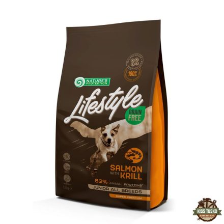 Natures Protection Lifestyle Dog Grain Free Junior Salmon with krill 1,5kg