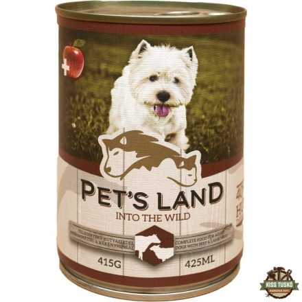 Pet s Land Dog Konzerv Marhamáj-Bárányhús almával 415g