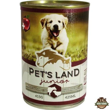 Pet s Land Dog Junior Konzerv Marhamáj-Bárányhús almával 415g