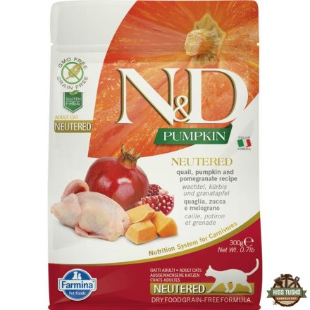 N&D Cat Grain Free Pumpkin fürj ivatalanított 300g