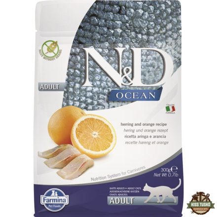 N&D Cat Ocean hering & narancs adult 300g