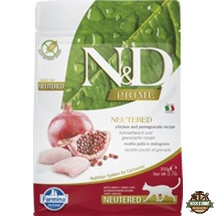 N&D Cat Prime csirke & gránátalma adult ivartalanított 300g