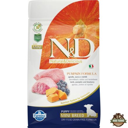 N&D Dog Grain Free bárány & áfonya sütőtökkel puppy mini 800g