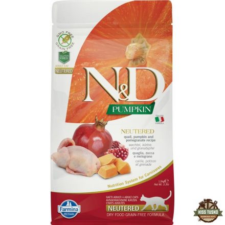 N&D Cat Grain Free Pumpkin fürj ivartalanított 1,5kg