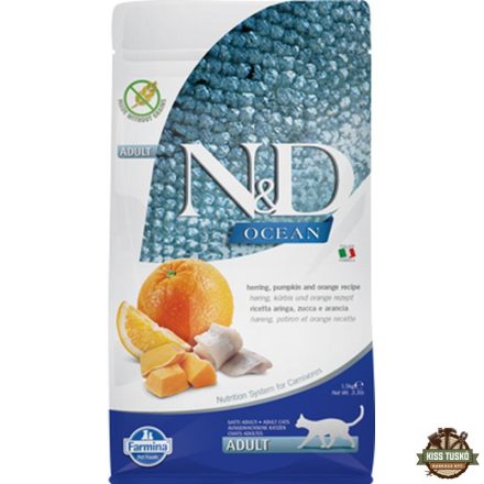 N&D Cat Ocean hering, sütőtök & narancs adult 1,5kg