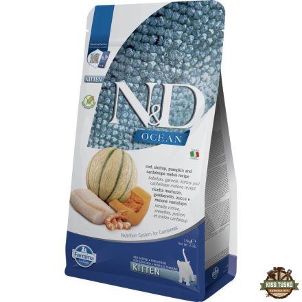 N&D Ocean Cat tőkehal,garnéla,sütőtök & sárgadinnye Kitten 1,5kg