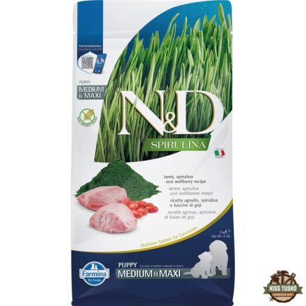 N&D Spirulina Dog bárány puppy medium/maxi 2kg