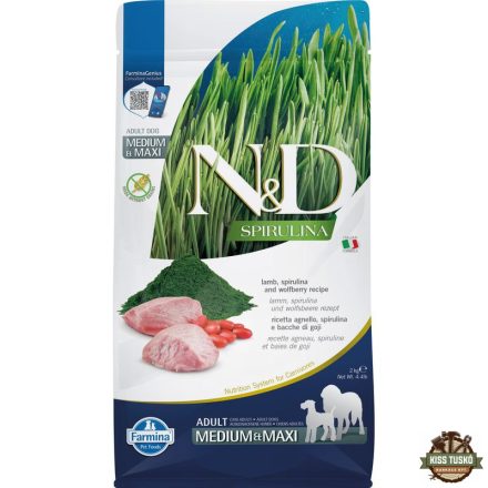 N&D Spirulina Dog bárány adult medium/maxi 2kg