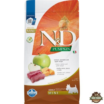 N&D Pumpkin Dog szarvas & sütőtök,alma adult mini 2kg