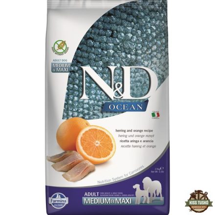 N&D Dog Ocean hering & narancs adult medium & maxi 2,5kg