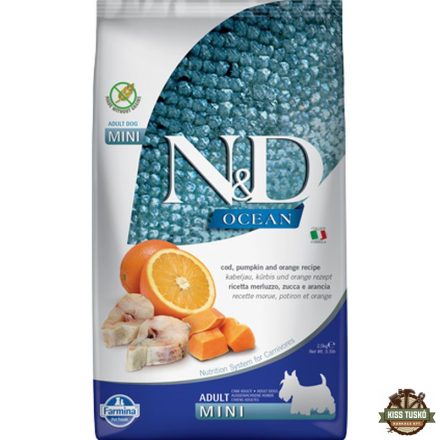 N&D Dog Ocean tőkehal, sütőtök & narancs adult mini 2,5kg