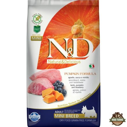 N&D Dog Grain Free bárány & áfonya sütőtökkel adult mini 2,5kg