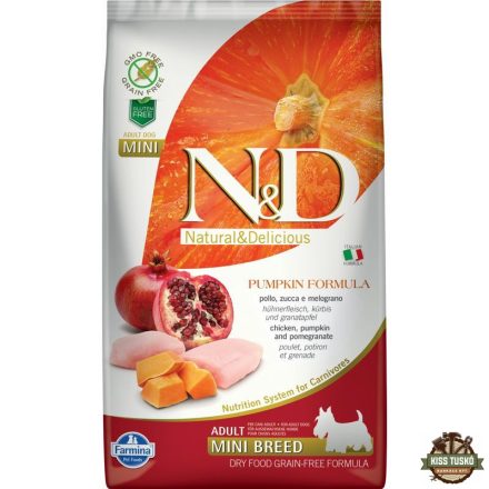 N&D Dog Grain Free csirke & gránátalma sütőtökkel adult mini 2,5kg