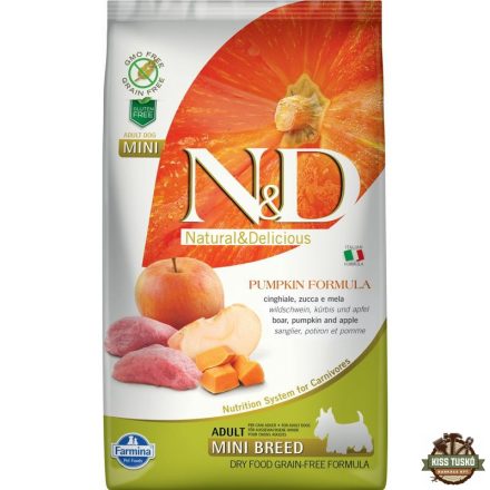 N&D Dog Grain Free vaddisznó & alma sütőtökkel adult mini 2,5kg