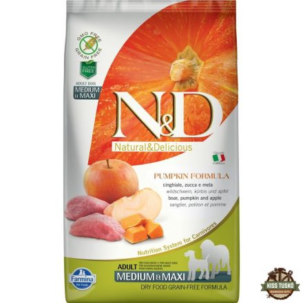 N&D Dog Grain Free vaddisznó & alma sütőtökkel adult medium/maxi 2,5kg