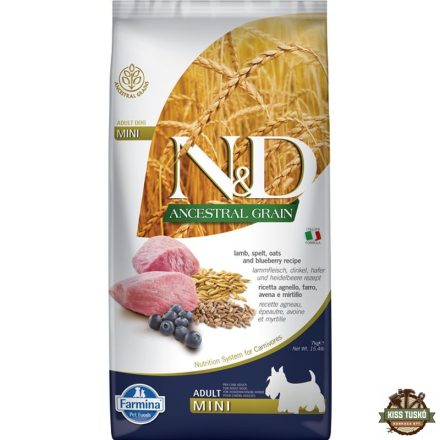 N&D Ancestral Grain Dog bárány,tönköly,zab&áfonya adult mini 7kg