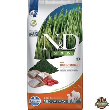 N&D Spirulina Dog hering adult medium/maxi 7kg
