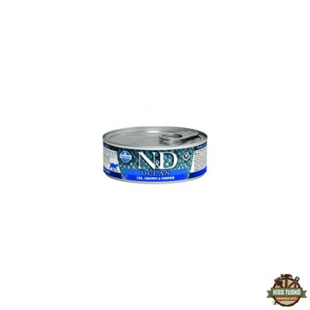 N&D Cat Ocean konzerv tőkehal & garnélarák sütőtökkel 70g