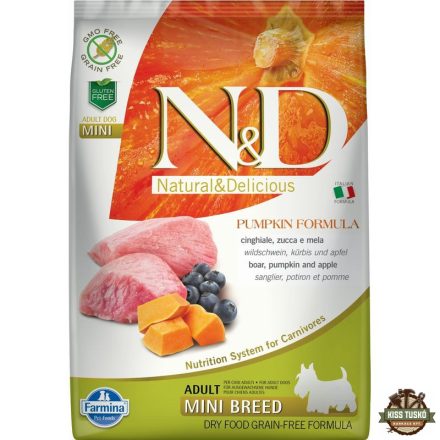 N&D Pumpkin Dog vaddisznó, sütőtök&alma adult mini 7kg