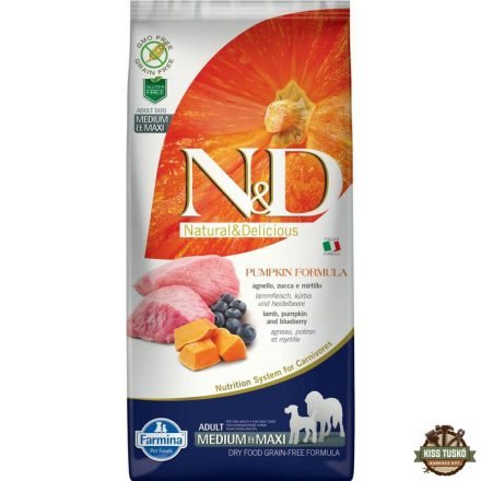 N&D Dog Grain Free bárány & áfonya sütőtökkel adult medium/maxi 12kg