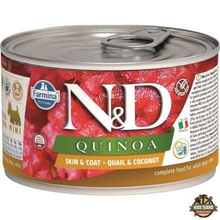 N&D Quinoa Dog konzerv fürj & kókusz adult mini 140g